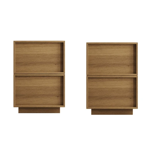 Medieval-Modern Style Oak Bedside Table, 38 X 48 X 50 Cm, Bedroom Nightstand, Design With Handleless Drawer, 1 Piece.