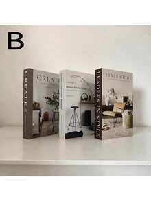 3 Peças Decoração Falsa de Livro Dobrável Minimalista Moderna, Decoração Minimalista para Estante de Livros, Escrivaninha, Quarto, Sala de Estar, Quarto, Escritório, Banheiro, Gabinete de TV, Entrada (Adequado para Vários Presentes de Feriado) - Multicolorido - Visão 5