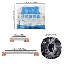 100/200/300 chiếc màng bọc thực phẩm dùng một lần, màng bọc thực phẩm co giãn chống mùi hôi, có thể tái sử dụng, dùng cho tủ lạnh, đựng thức ăn thừa, màng bọc nhựa trong suốt. - Nhiều màu - Xem 7