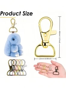 Bộ móc khóa xoay, móc khóa hình lưỡi câu, móc khóa hợp kim kẽm, móc khóa hình chó, móc khóa lò xo túi xách, phụ kiện phần cứng tự chế. - Nhiều màu - Xem 6