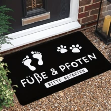 1pc Entrance Floor Mat, Foot And Paw Footprint Pattern Mat, Polyester Wear-Resistant And Durable Floor Mat, Indoor Outdoor Entrance Floor Doormat Quick Dry Kitchen Mat Laundry Room Restroom Foot Mat Natural Durable - C - View 2