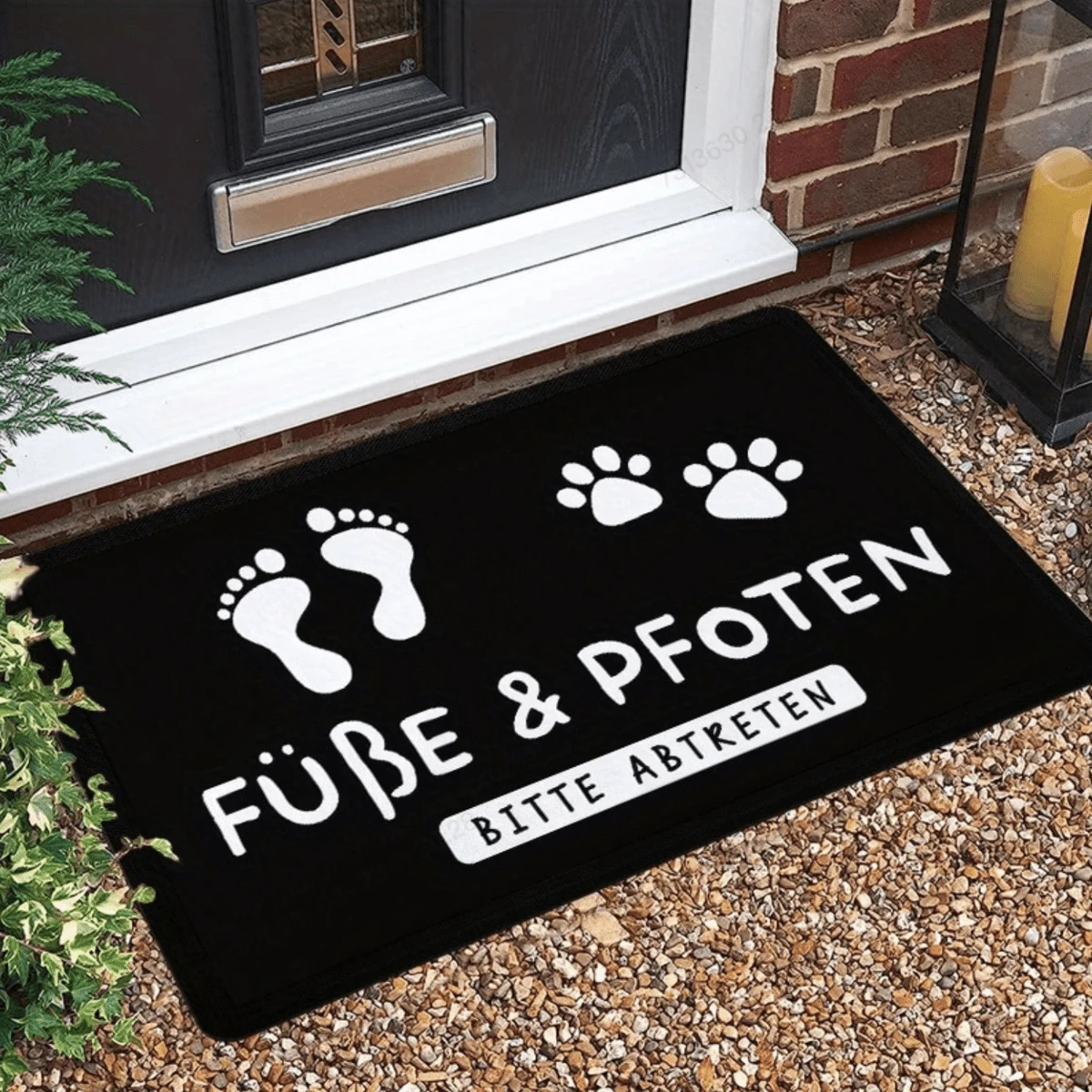 1pc Entrance Floor Mat, Foot And Paw Footprint Pattern Mat, Polyester Wear-Resistant And Durable Floor Mat, Indoor Outdoor Entrance Floor Doormat Quick Dry Kitchen Mat Laundry Room Restroom Foot Mat Natural Durable
