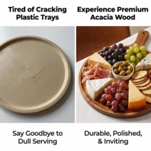 High Quality Wooden Pizza Tray - Premium Serving Platter With Handles, Kitchen Tray, Food Tray, Charcuterie Board, Plate, Suitable For Homemade Pizza, Cutting Fruits & Vegetables, Bread, Appetizers, Snacks, Breakfast, Cheese And Cutting Board, Baking Supplies, Kitchen Utensils, Kitchen Accessories, Holiday Gift - View 8
