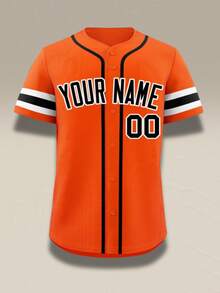 Customizable Name & Number Men's Camouflage Baseball Jacket, Casual Outdoor Sports, Customized XS-2XL - Orange - View 4
