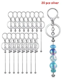 30pcs/Set Colorful Metal Beaded Keychain Strips, DIY Multi-Color Keychain Strips Keychain Accessories, DIY Craft Jewelry Making Supplies Assorted Set - (Chain Terms) Package - View 15