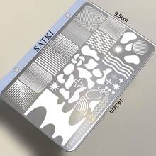 高品质美甲印花板，哥特字母印花模板，26个英文字母美甲印花板，透明硅胶印章美甲工具 - 香檳色 - 查看 10