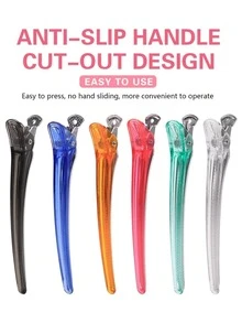 10pcs Salon Hair Clips, Plastic Sectioning Hairstyling Accessories Tools - Multicolor - View 4