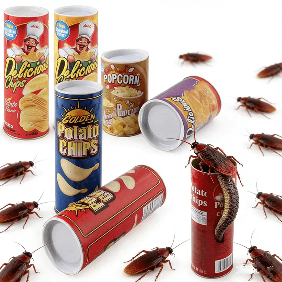 1套/1个薯片蛇+5个蟑螂，恶作剧玩具，会跳起来吓人的薯片蛇，TK惊喜派对薯片桶恶作剧，搞笑礼物派对娱乐，互动氛围薯片蛇，组合造型更有趣，可重复使用 - 紅色 - 查看 1