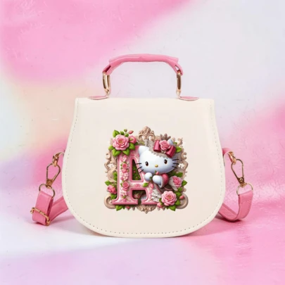 SANRIO Bolso bandolera, diseño con estampado de letras, adecuado para guardar teléfonos móviles, bolso de teléfono con estilo, ideal para el transporte diario, esquema de color de moda, regalo de cumpleaños perfecto