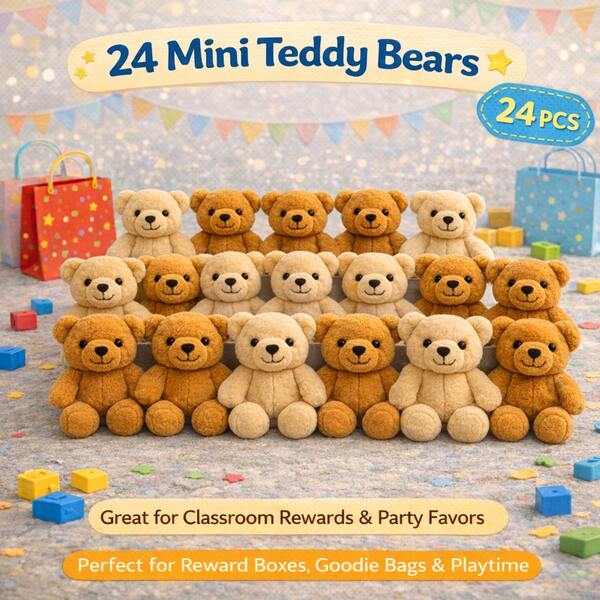 Set de regalo de 12 mini osos de peluche: suaves adornos de peluche para Navidad, San Valentín y sorpresas navideñas.