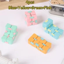 8 piezas Cubo Infinity de colores tipo macarrón, juguete antiestrés creativo de escritorio con cubo mágico giratorio, color aleatorio, premio para estudiantes - Multicolor - Ver 9