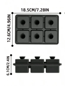 1 khay làm đá viên silicon 6 ngăn, có thể tái sử dụng, dùng làm đá viên, kem, khuôn đá viên tròn, khuôn đá viên vuông, dụng cụ nhà bếp, khuôn đá viên gia đình, lý tưởng cho các loại đồ uống mùa hè. - Nhiều màu - Xem 7