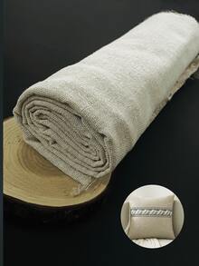 [Natural Linen] 1 Piece Of Natural Linen Fabric, 60 Inches Wide, 1 Yard Long, Linen, Burlap, Solid Color, Craft Accessory For Dining Table - Imitation Linen - View 1