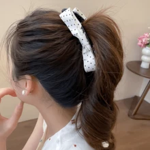 1个布艺波点蝴蝶结发夹 - 彩色 - 查看 5