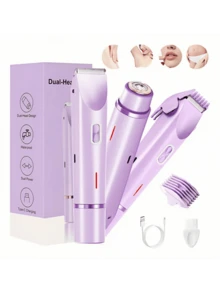 Depiladora Para Mujer Zona Intima,Afeitadora eléctrica y recortadora de vello corporal 2 en 1, recargable por USB, afeitado indoloro, uso en seco y húmedo, cuchillas de acero inoxidable, apto para piernas, línea del bikini, axilas - regalo de vacaciones, herramienta de belleza, diseño elegante, construcción resistente,vibradores sexuales mujer. - Morado - Ver 2