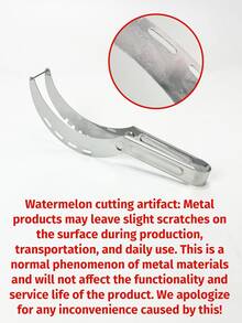 1pc Stainless Steel Watermelon Slicer - Simple Kitchen Tool For Fruit Dividing And Cutting - Multicolor - View 10