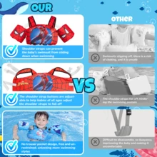 Disney Toddler Swim Vest, 3-In-1 Adjustable Toddler Floaties Kids 2-7 Years (22-66 Lbs), Detachable Pool Float & Arm Bands, Puddle Jumper Style For Pool, Beach, Swimming - Baby Blue - View 6
