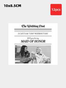 1-12 nhãn chai rượu vang tùy chỉnh, nhãn ảnh kiểu báo chí tùy chỉnh, nhãn mời phù dâu đen trắng, nhãn sâm panh cho phù dâu, nhãn mời dự tiệc cưới, nhãn dán mũ đen trắng, nhãn/nhãn dán tốt nghiệp - Nhiều màu - Xem 24