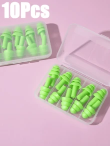 40/20/10入螺旋耳塞附收納盒，創意純色隨機降噪耳塞，適用臥室、旅行、辦公室、學校、游泳，開學用品 - 多色 - 查看 15
