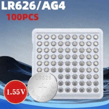 10-400 pieza(s) Baterías alcalinas de alta capacidad SR626SW AG4 377 en empaque industrial LR626 377A V377 de 1.5V para reloj, linterna mini, juguetes - Ver 9