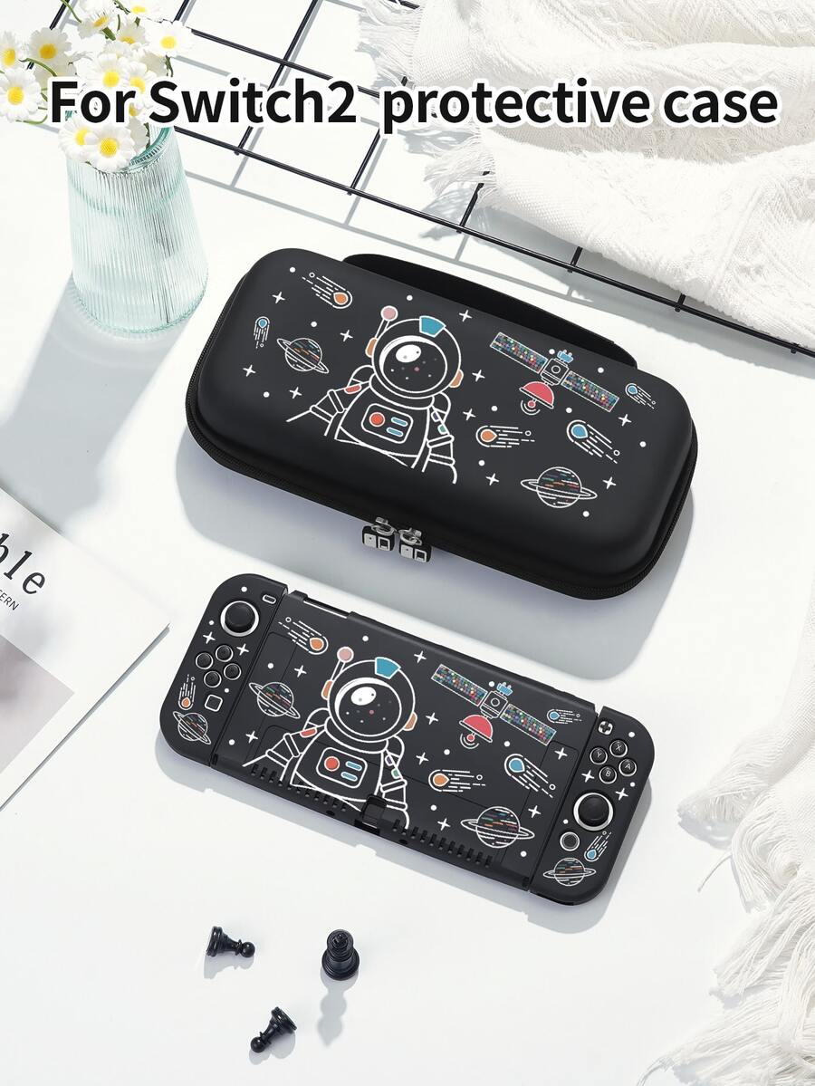 New Switch2 (2025) Game Console Accessories, Astronaut Pattern Protective Case, Suitable For Switch2, Switch NS/Switch OLED/Lite, Switch Game Console Accessories, Storage Bag, Switch Protective Case, Romantic Gift For Switch Players - Multicolor - View 1
