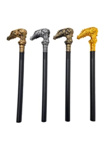 万圣节圆头权杖成人角色扮演道具蛇头权杖国王权杖巫师女巫魔法电镀圆头权杖 - 彩色 - 查看 8