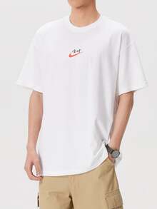 Nike Sportswear Streetwear Versatile Crew Neck Pullover Short Sleeve T-Shirt With Unique Print For Men - White - View 2