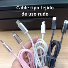 Cable de carga Cable de carga tipo C Cable de datos de carga rápida Cable telefónico trenzado de nailon, 1 metro 60 W - Huawei - Ver 2