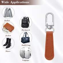 Lengüeta desmontable para cremallera con cuero, cremallera de cuero y metal reemplazable, para bolsos, ropa y diversas cremalleras - multicolor - Ver 3
