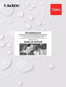 1-12 nhãn chai rượu vang tùy chỉnh, nhãn ảnh kiểu báo chí tùy chỉnh, nhãn mời phù dâu đen trắng, nhãn sâm panh cho phù dâu, nhãn mời dự tiệc cưới, nhãn dán mũ đen trắng, nhãn/nhãn dán tốt nghiệp - Nhiều màu - Xem 17