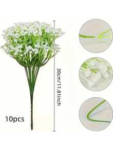 20/10/1 Piece Artificial Breathable Flower Bouquet - 20 Bunches Baby's Breath, Suitable For Wedding Decoration, Party Tablecloth Design, Hotel Decoration, Floral Design. The Artificial Baby's Breath Flowers Have Realistic Texture, Suitable For Anniversary, Wedding, Engagement, Hotel And Other Occasions - White Baby's Breath - View 11