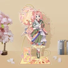 MY LITTLE PONY 一套小马宝莉拟人化亚克力立牌，包含Fluttershy、Pinkie Pie、Twilight Sparkle、Rainbow Dash、Rarity和Applejack，可爱桌面摆件，高性价比卡哇伊小马周边手办，适合圣诞节和日常展示 - 彩色 - 查看 10