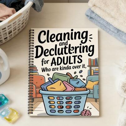 دفتر ملاحظات حلزوني "التنظيف والتخلص من الفوضى للبالغين الذين تجاوزوا ذلك" ، 60 صفحة جدول تنظيف وقائمة التخلص من الفوضى ، منظم مهام للبالغين المشغولين والمتأخرين والمصابين بنقص الانتباه وفرط النشاط ، مجلة تنظيم المنزل الكرتونية المضحكة ، هدية مثالية للأصدقاء والشركاء في السكن.