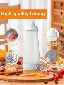 [Delivery Within 2-7 Days In The United States] Practical Batter Dispenser Bottle Easy Squeeze Control No Drip Mess Free Pouring Clear Measurement Leakproof Durable Kitchen Squeeze Bottle Pancake Dispenser For Home Families Bakers Cooking Beginners Compact Sauce Batter Dispenser Bottle Ideal For Pancake Waffle Baking Cooking Kitchen Use Batter Dispenser Kitchen Tools Accessories - Multicolor - View 10