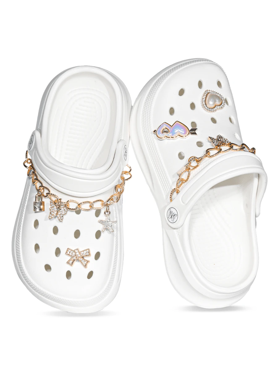 HOEASE Girls Cute Clog Shoes, EVA Non-Slip Soft Sole Comfortable Beach Gardening Shoes Suitable For Boys And Girls, All Season Outdoor Travel And Home Wear - White - View 1