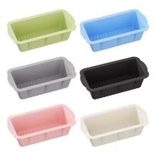 Khuôn nướng silicon hình chữ nhật, thích hợp để nướng bánh mì, bánh ngọt và bánh brownie. Chất liệu silicon 100%, chịu nhiệt, chống dính, dễ lấy ra khỏi khuôn, có thể rửa bằng máy rửa chén. - Nhiều màu - Xem 3
