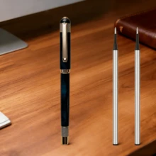 Bút bi cao cấp bằng kim loại, kết hợp giữa bút bi và bút mực, kèm theo 2 ruột bút thay thế, món quà lý tưởng cho nam giới, chồng, cha, doanh nhân, văn phòng, tựu trường, sử dụng hàng ngày. - Bộ bút kim loại - Xem 12