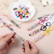 30pcs/Set Colorful Metal Beaded Keychain Strips, DIY Multi-Color Keychain Strips Keychain Accessories, DIY Craft Jewelry Making Supplies Assorted Set - (Chain Terms) Package - View 4