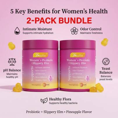 Best Gift For Mom –Leefar Probiotic Gummies For Women – 2-Pack 120 Gummies – Supports Gut Health, Digestion & PH Balance – Happy Gut Formula With Prebiotics – Vegan Non-GMO – Buy 2-Pack & Save More
