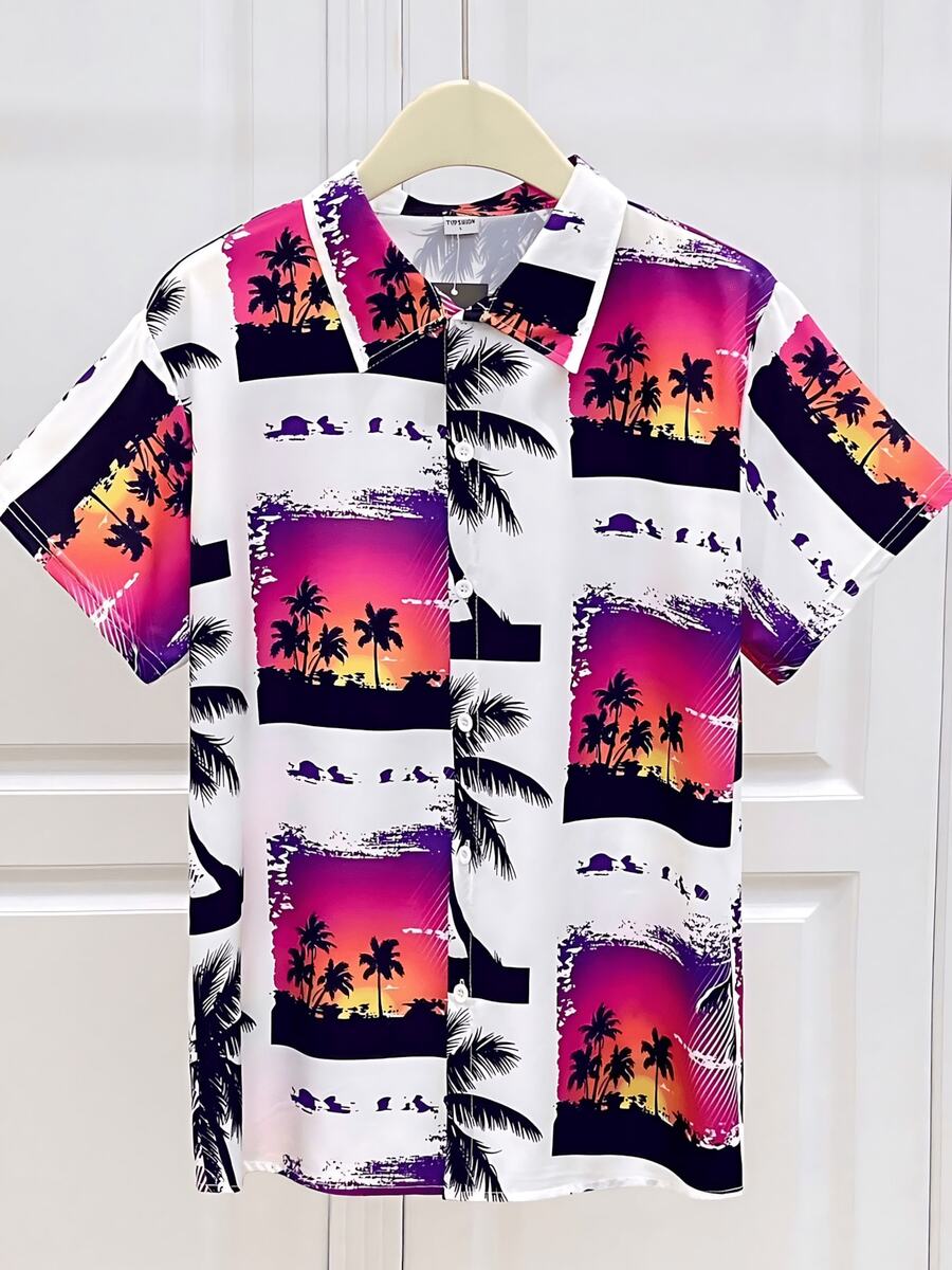 New Style Spring And Summer Men's Beach Hawaii Short Sleeve Flower ShirtApp - A508D-aL23572 - View 1