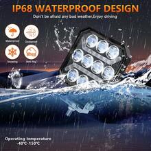 1 đèn làm việc vuông 4 inch, công suất cao 180W, đèn pha trước xe địa hình 180000LM, đèn LED lái xe ô tô 30V. - Đèn làm việc DRL - Xem 3