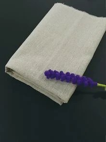 [Natural Linen] 1 Piece Of Natural Linen Fabric, 60 Inches Wide, 1 Yard Long, Linen, Burlap, Solid Color, Craft Accessory For Dining Table - Imitation Linen - View 2
