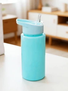 可客製化姓名 500ml 兒童水壺附可愛吸管杯，適合女童與男童的開學/畢業最佳禮物，戶外運動水壺，校園學生卡通杯，返校季 - 彩色 - 查看 12