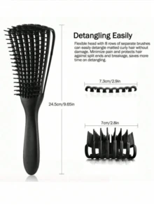 2件套/1件套护发按摩梳套装：顺滑易梳系列。本套装包含一把独特的“章鱼式”按摩梳和一把天然材质的顺发梳，适合所有发质，轻松打造从自然卷发到直发的各种发型。 - 彩色 - 查看 2