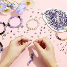 100/200/500 piezas Cuentas espaciadoras redondas plateadas en púrpura para hacer joyas, artes con bolígrafos y manualidades DIY - Morado - Ver 2