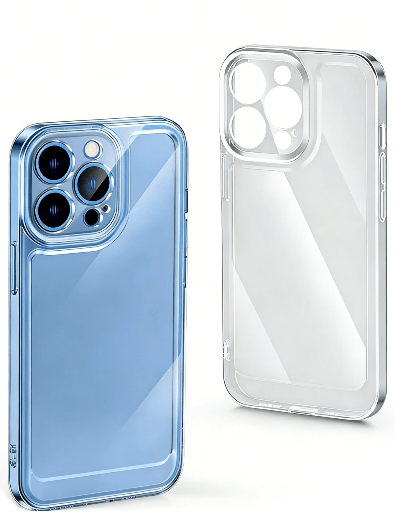 适用于 17e/16e/17/16/15/14/13/12/11 Pro Max SE 8/7/6 Plus 的透明 TPU 防震手机壳，防黄变摄像头镜头保护，精准按键，完美握感，经久耐用，是馈赠亲朋好友的理想之选。 - 無色 - 查看 1