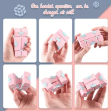 8 piezas Cubo Infinity de colores tipo macarrón, juguete antiestrés creativo de escritorio con cubo mágico giratorio, color aleatorio, premio para estudiantes - Multicolor - Ver 5