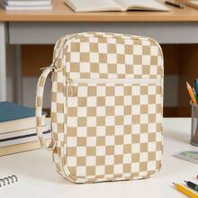 Fabric Bible Cover For Women, Durable Carrying Book Case Church Bag For Biblical Accessories With Handle And Zippered Pocket Backpack, Stationery, Storage, Handbag - 杏色 - 查看 1