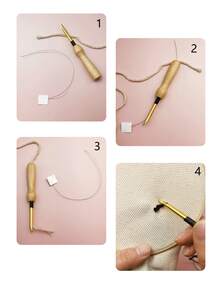 刺绣戳针，毛线刺绣笔式戳针工具，适用于DIY手工制作、缝纫、贴花、钩编和手工刺绣项目 - 小木柄戳針 - 查看 5