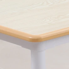 Conjunto de mesa y 6 sillas infantiles ajustables - Escritorio antideslizante y resistente, fácil de limpiar - Ideal para actividades, manualidades y arte - Para niños de 2 a 10 años - color madera - Ver 2